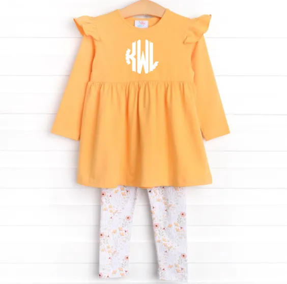 Wildflower Wishes Long Sleeve Legging Set, Yellow