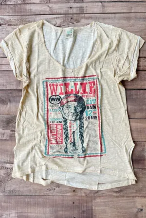 Willie Nelson V Neck Tee