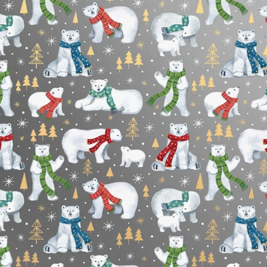 Winter Bear Jumbo Holiday Gift Wrap, 2 Rolls