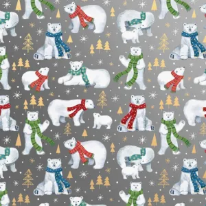 Winter Bear Jumbo Holiday Gift Wrap, 2 Rolls