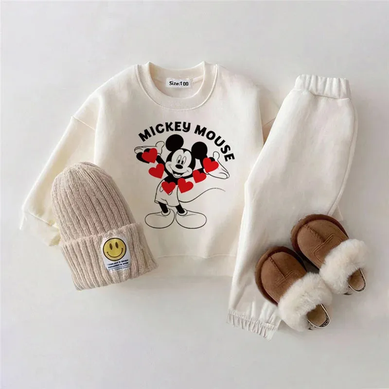 Winter Toddler Baby Boy Girl Clothing Sets 0-5Y Thick Kids Sweatshirt Clothes Baby Girl Fleece Pullover Tops  Pant Suits Autumn