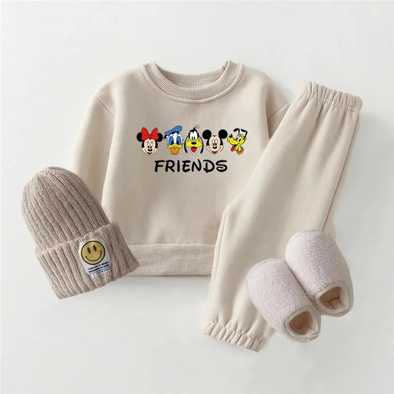 Winter Toddler Baby Boy Girl Clothing Sets 0-5Y Thick Kids Sweatshirt Clothes Baby Girl Fleece Pullover Tops  Pant Suits Autumn