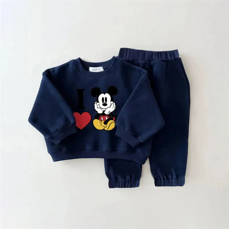 Winter Toddler Baby Boy Girl Clothing Sets 0-5Y Thick Kids Sweatshirt Clothes Baby Girl Fleece Pullover Tops  Pant Suits Autumn
