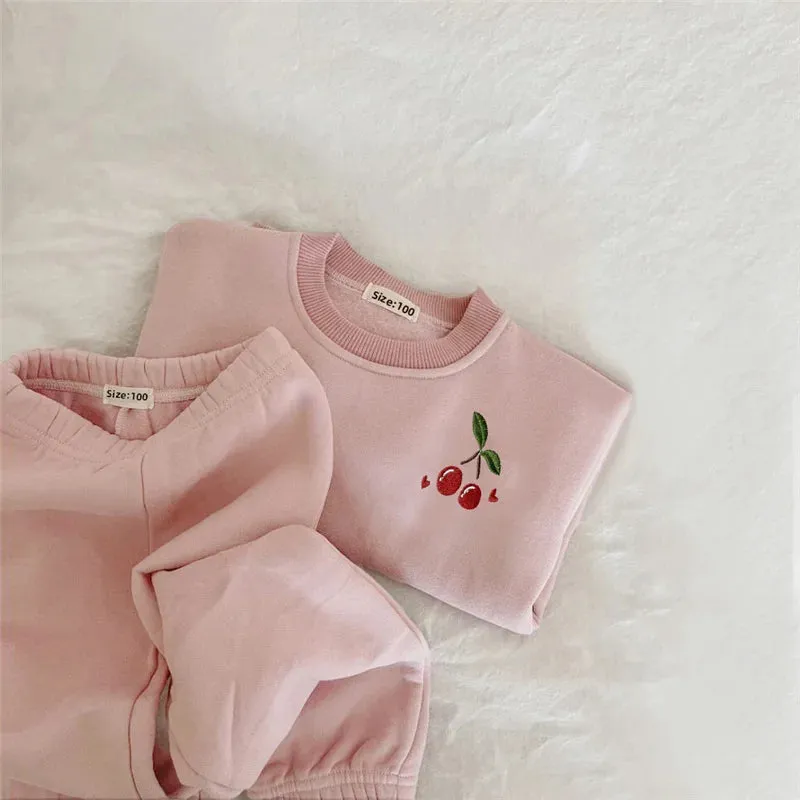 Winter Toddler Baby Boy Girl Clothing Sets 0-5Y Thick Kids Sweatshirt Clothes Baby Girl Fleece Pullover Tops  Pant Suits Autumn