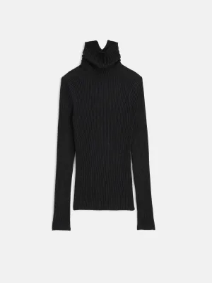 Women | Christy Ribbed Turtleneck | Charcoal