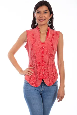 Women's Cantina Collection Top: Sleeveless Button Front