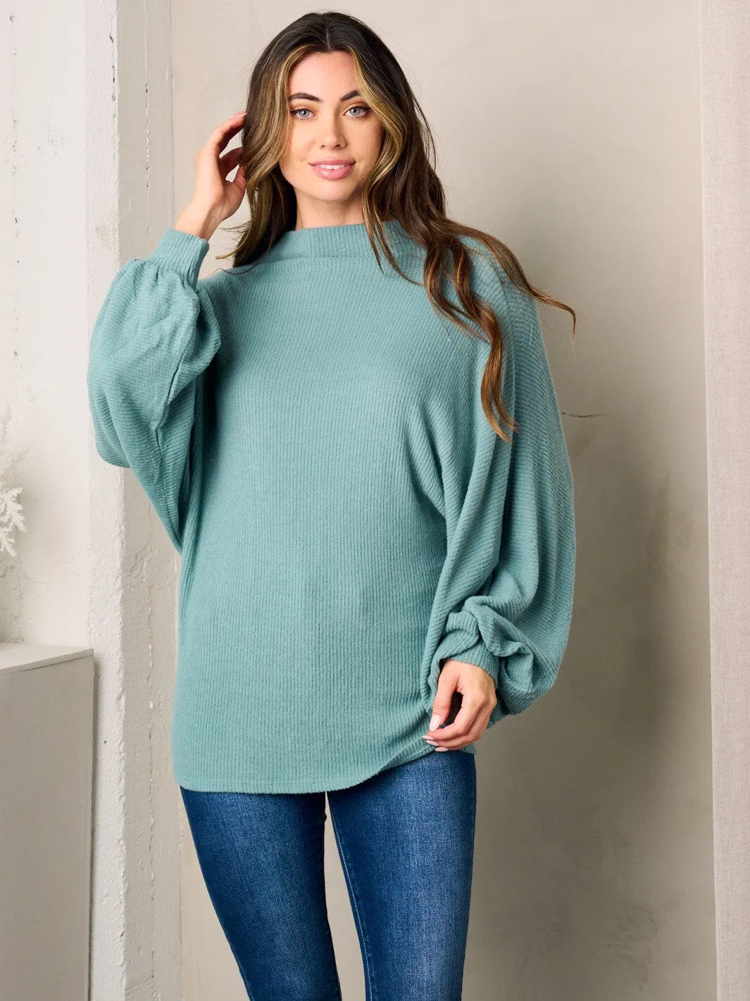 WOMEN'S LONG BALLON SLEEVES TUNIC TOP