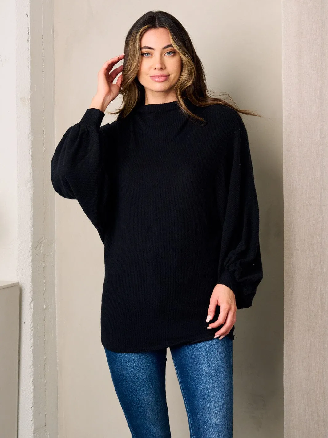 WOMEN'S LONG BALLON SLEEVES TUNIC TOP