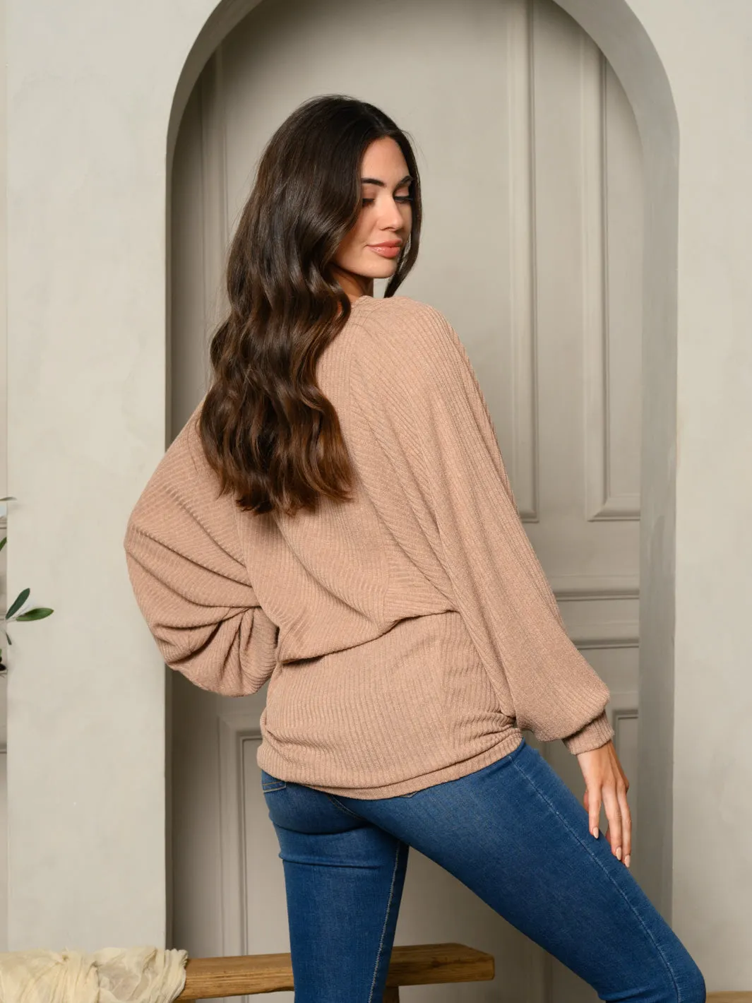 WOMENS LONG SLEEVE LONG TUNIC SOLID TOP