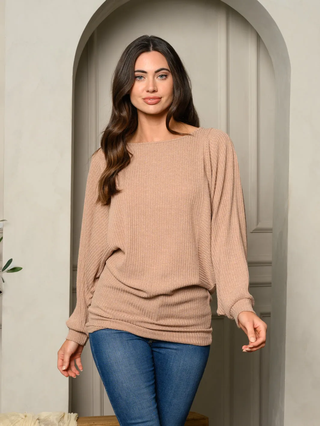 WOMENS LONG SLEEVE LONG TUNIC SOLID TOP