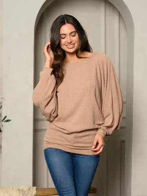 WOMENS LONG SLEEVE LONG TUNIC SOLID TOP