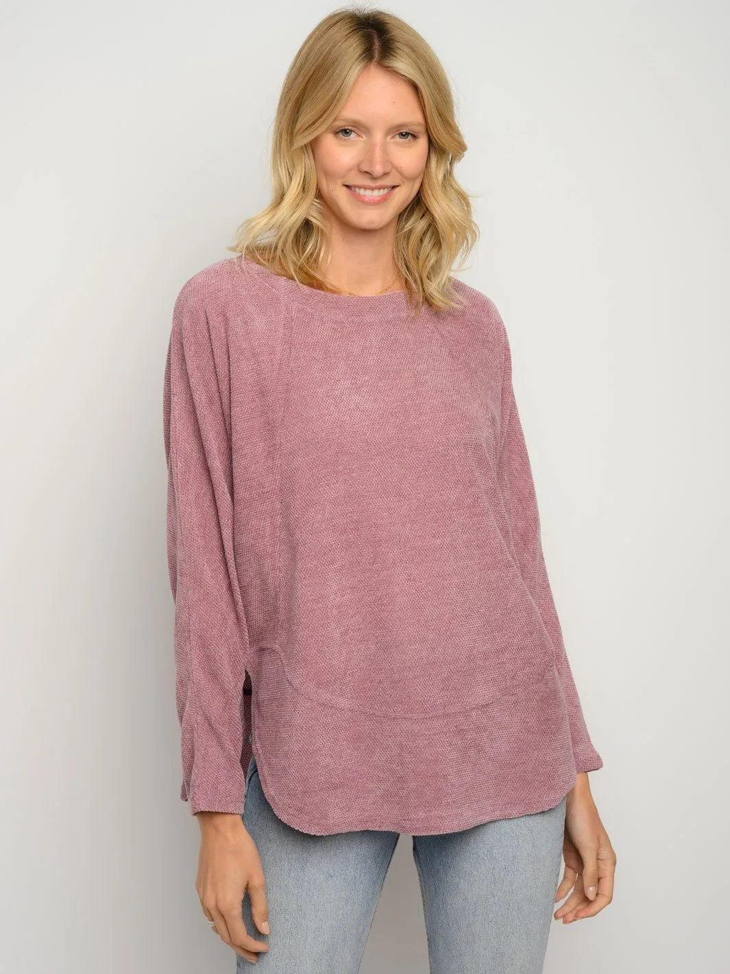 WOMEN'S LONG SLEEVE SOLID TUNIC TOP