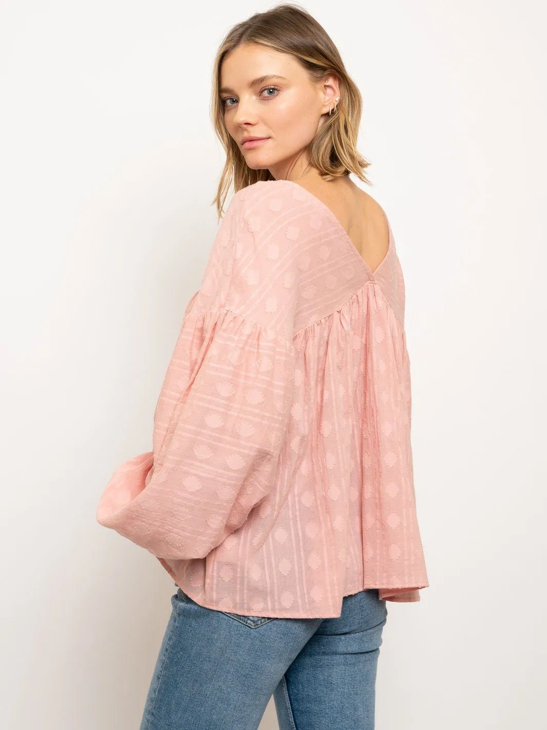 WOMEN'S LONG SLEEVE V-NECK TUNIC TOP