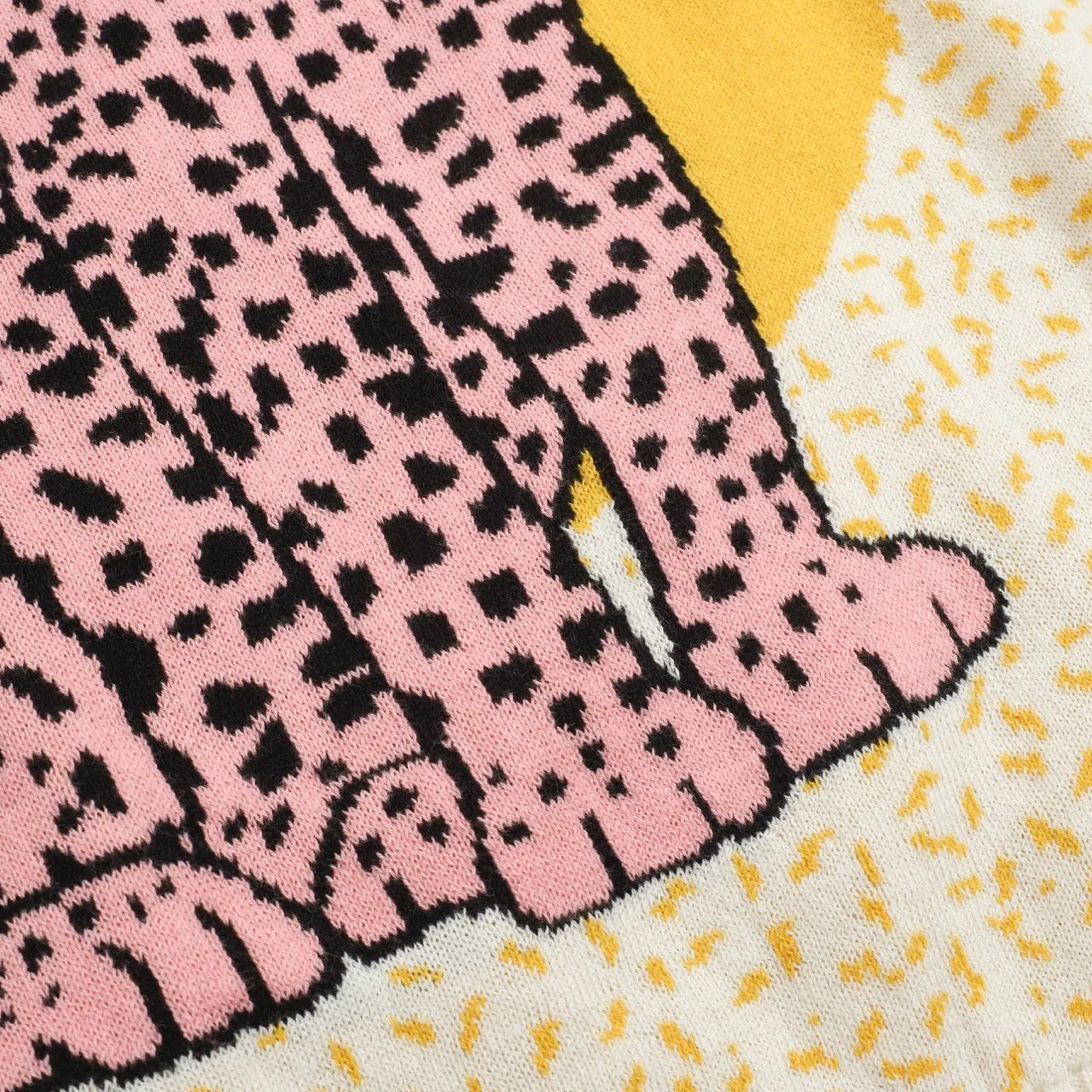 Women’s MOD Pink Leopard Knit Sweater – 1960s Style Fierce Cat Jumper
