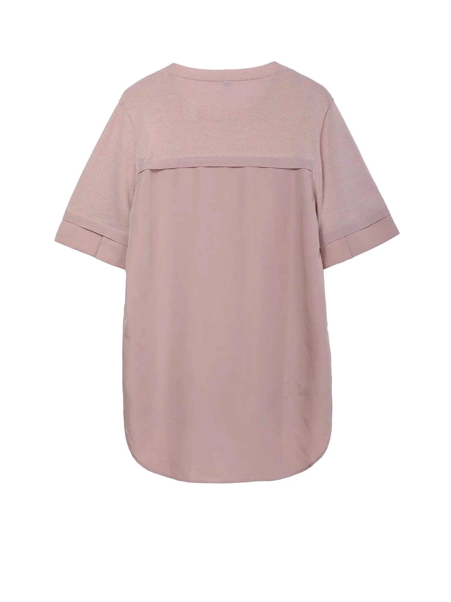 Women's Short Sleeve Round Neck Patchwork Tunic Tops Blouse