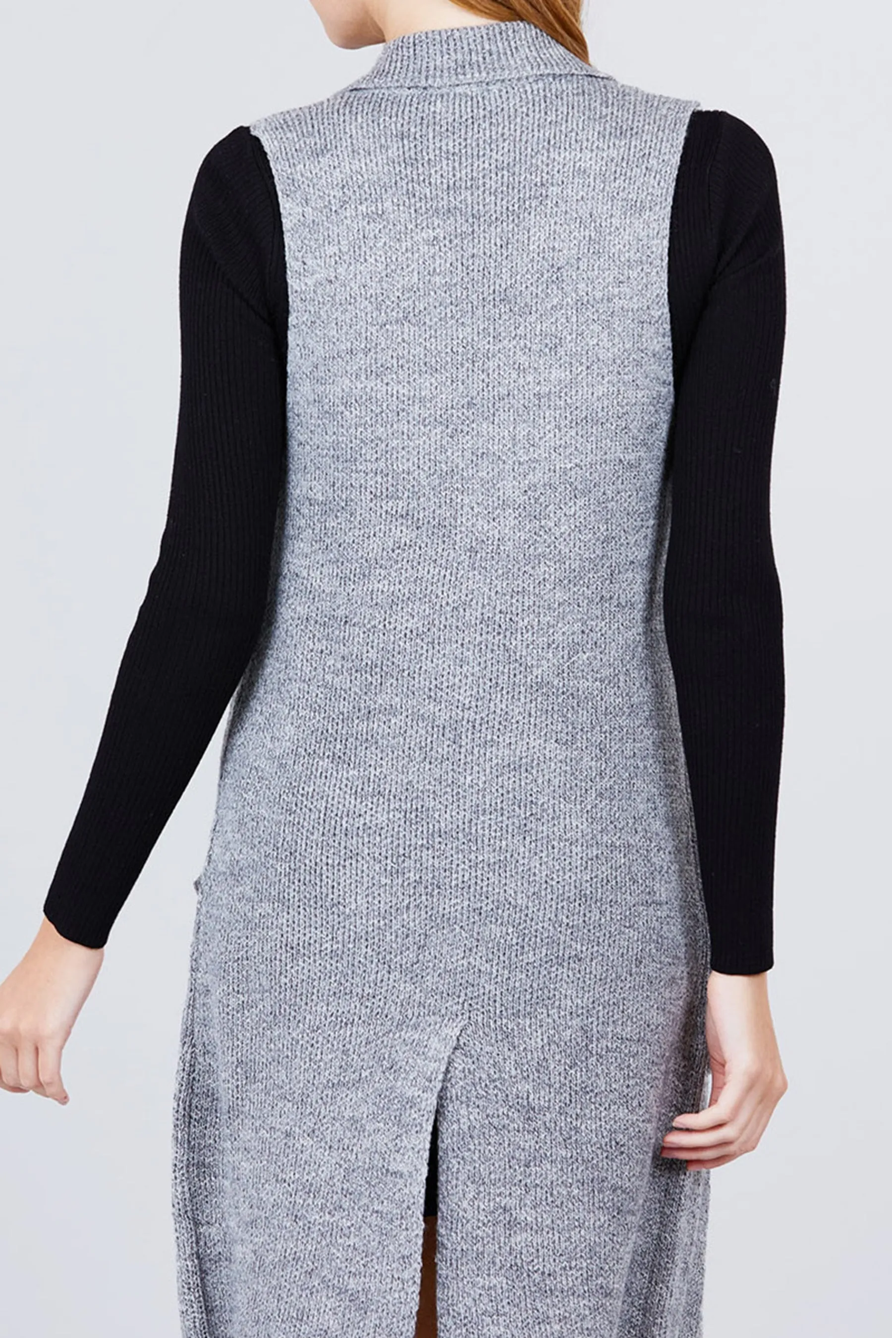 Women's Sleeveless Long Sweater Vest Open Front Knit Cardigan