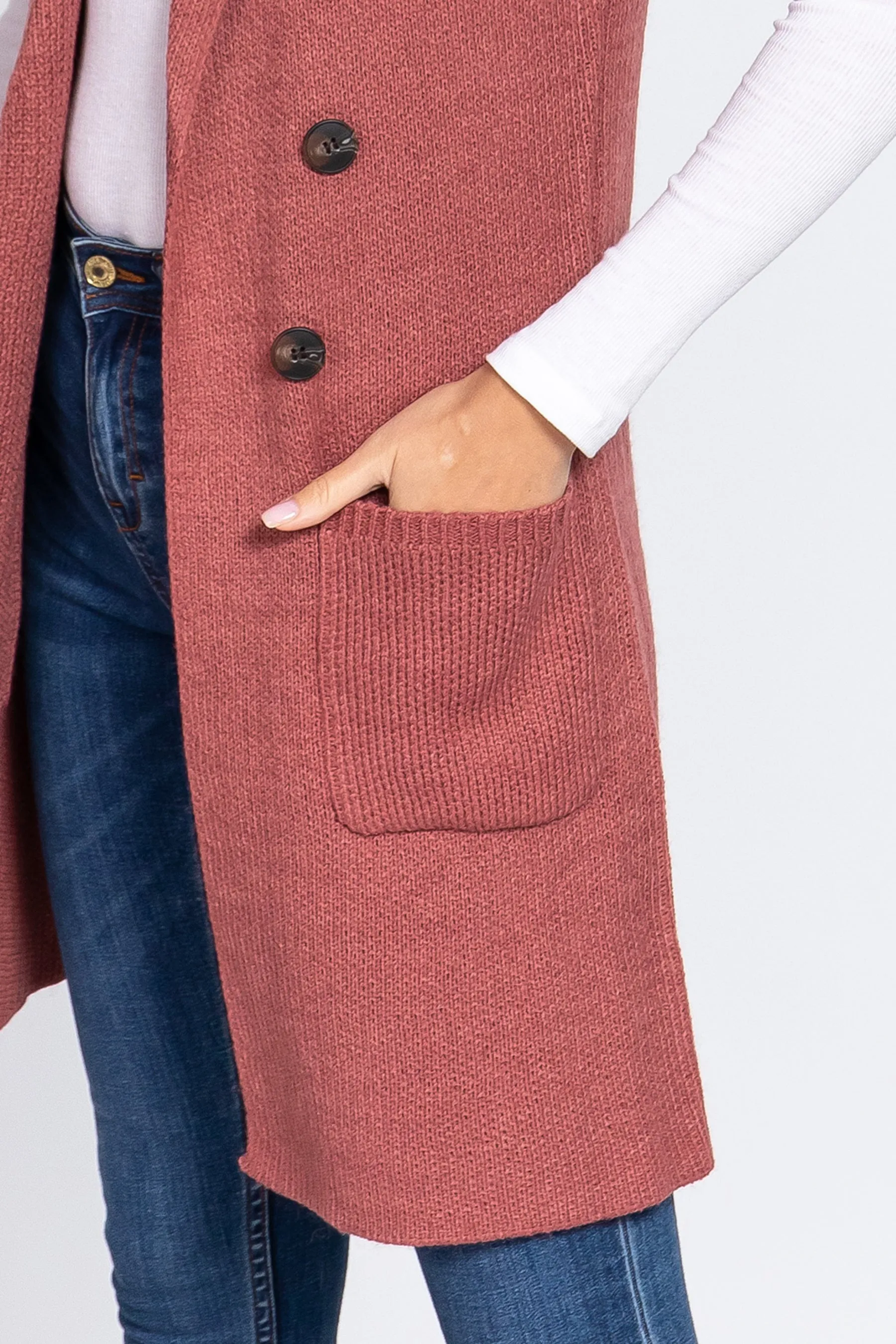 Women's Sleeveless Long Sweater Vest Open Front Knit Cardigan
