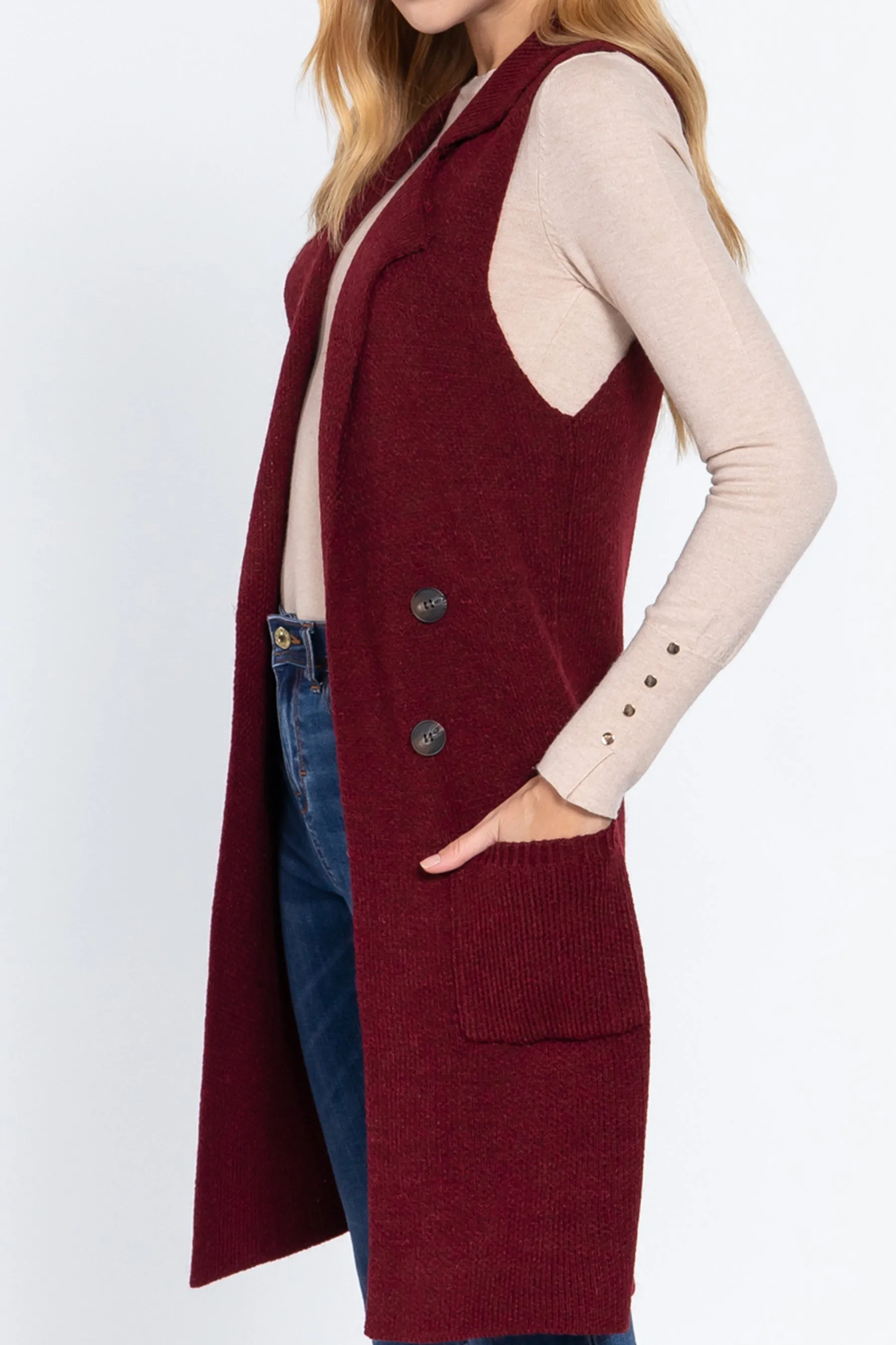 Women's Sleeveless Long Sweater Vest Open Front Knit Cardigan