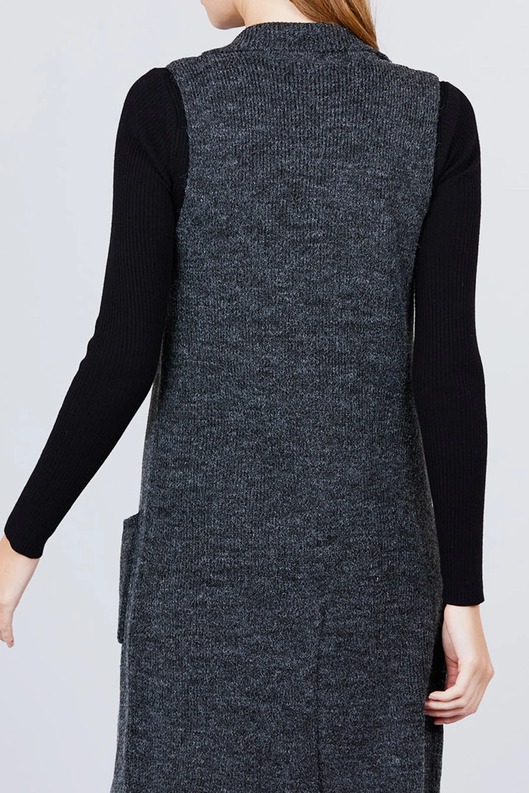Women's Sleeveless Long Sweater Vest Open Front Knit Cardigan