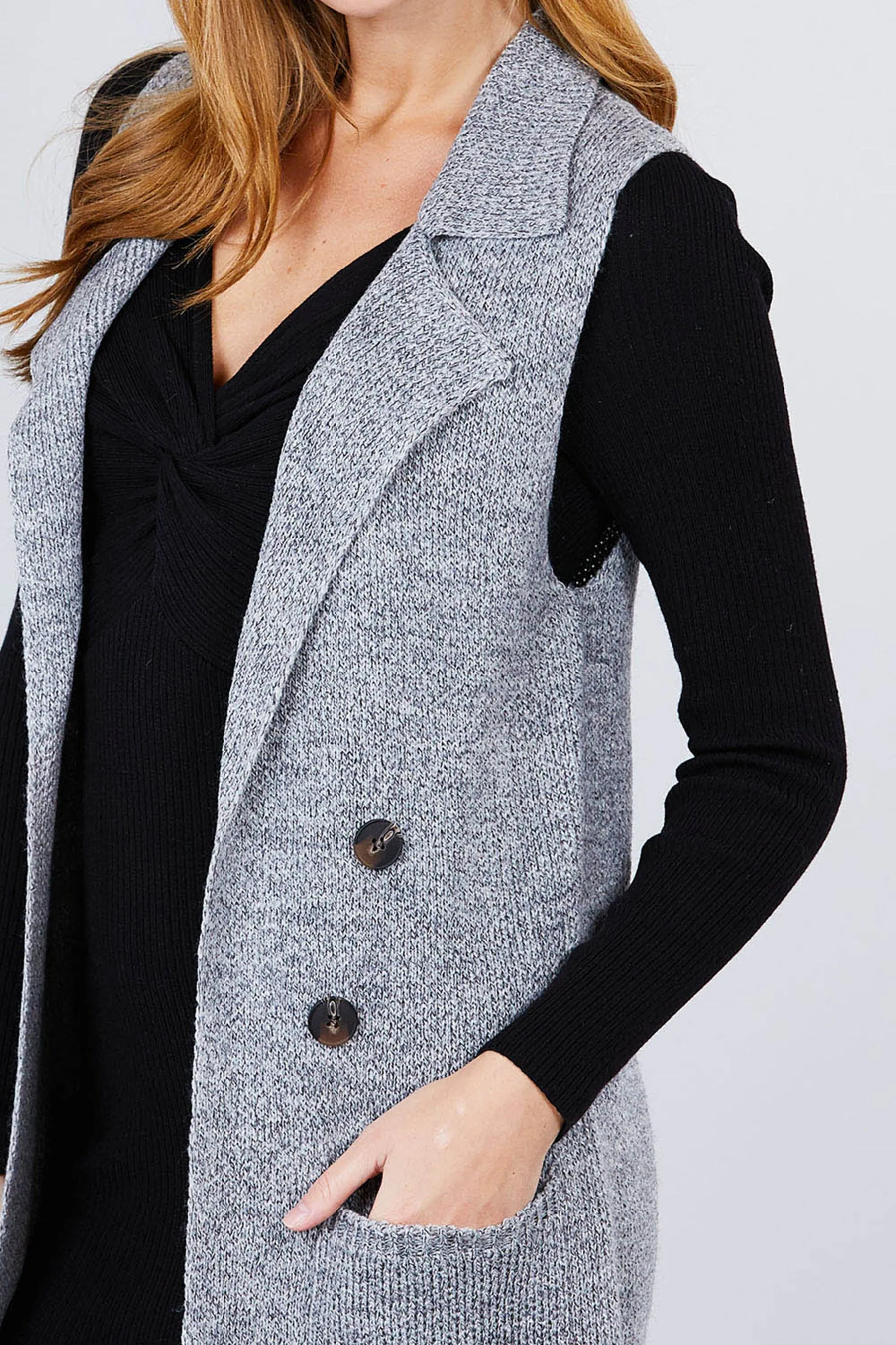 Women's Sleeveless Long Sweater Vest Open Front Knit Cardigan