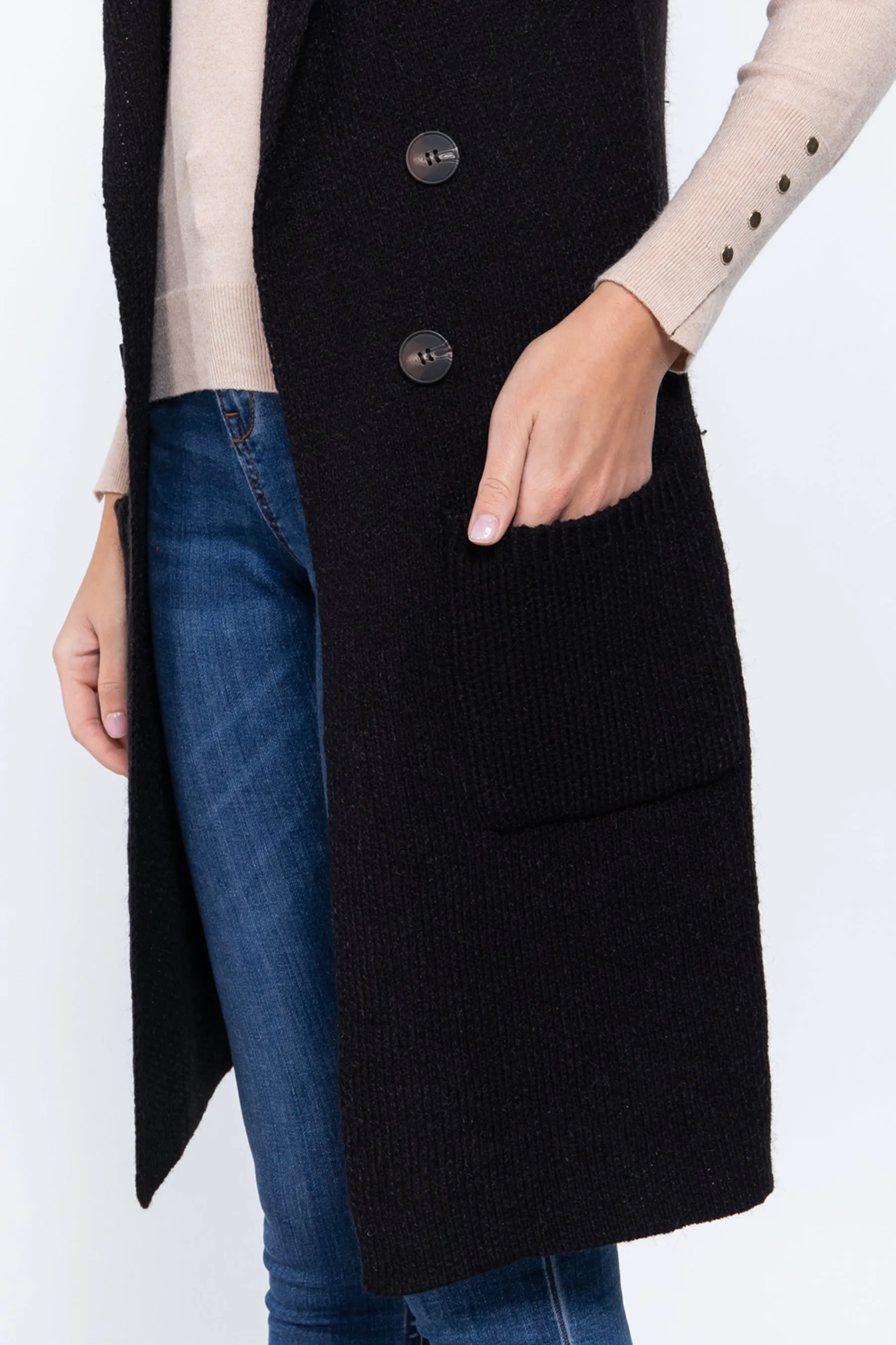 Women's Sleeveless Long Sweater Vest Open Front Knit Cardigan