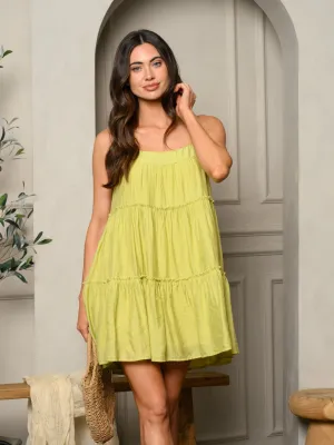 WOMEN'S SLEEVELESS TIERED TUNIC MINI DRESS