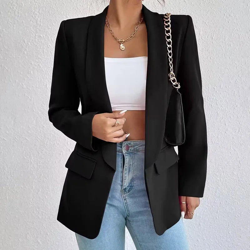 Women's Solid Color Suit Jacket