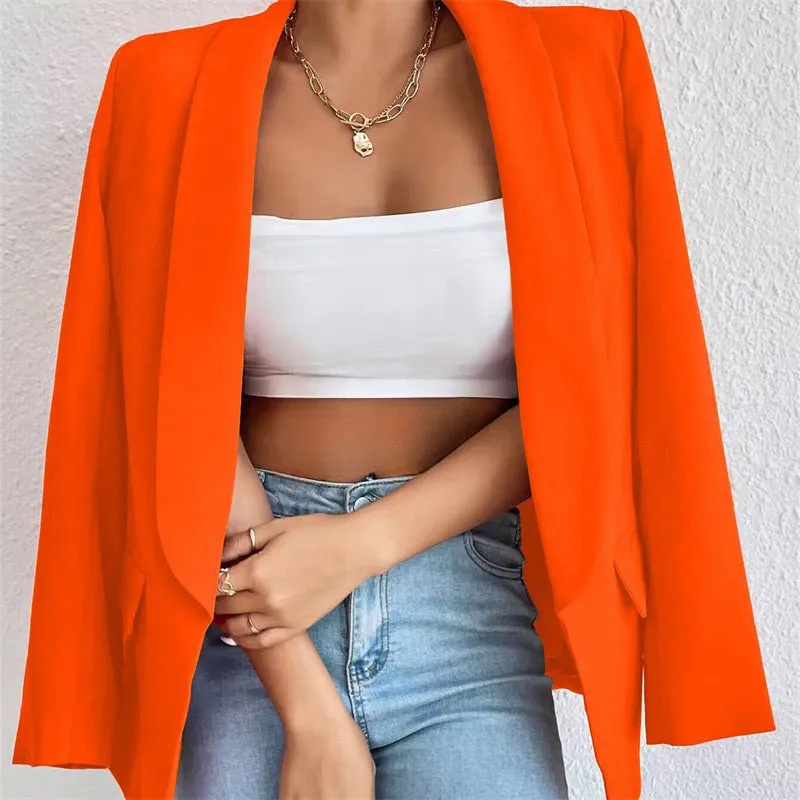 Women's Solid Color Suit Jacket