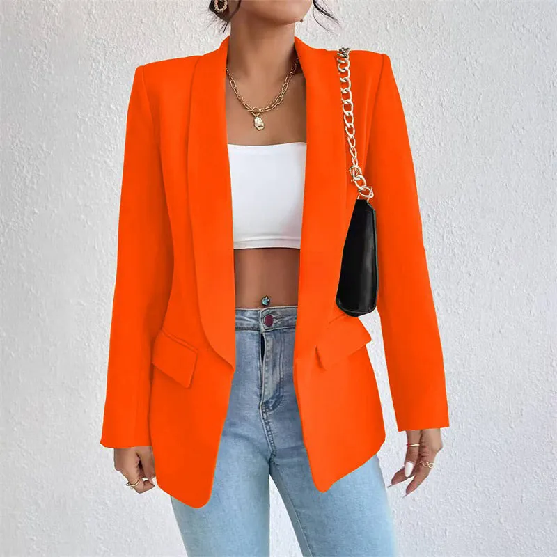 Women's Solid Color Suit Jacket