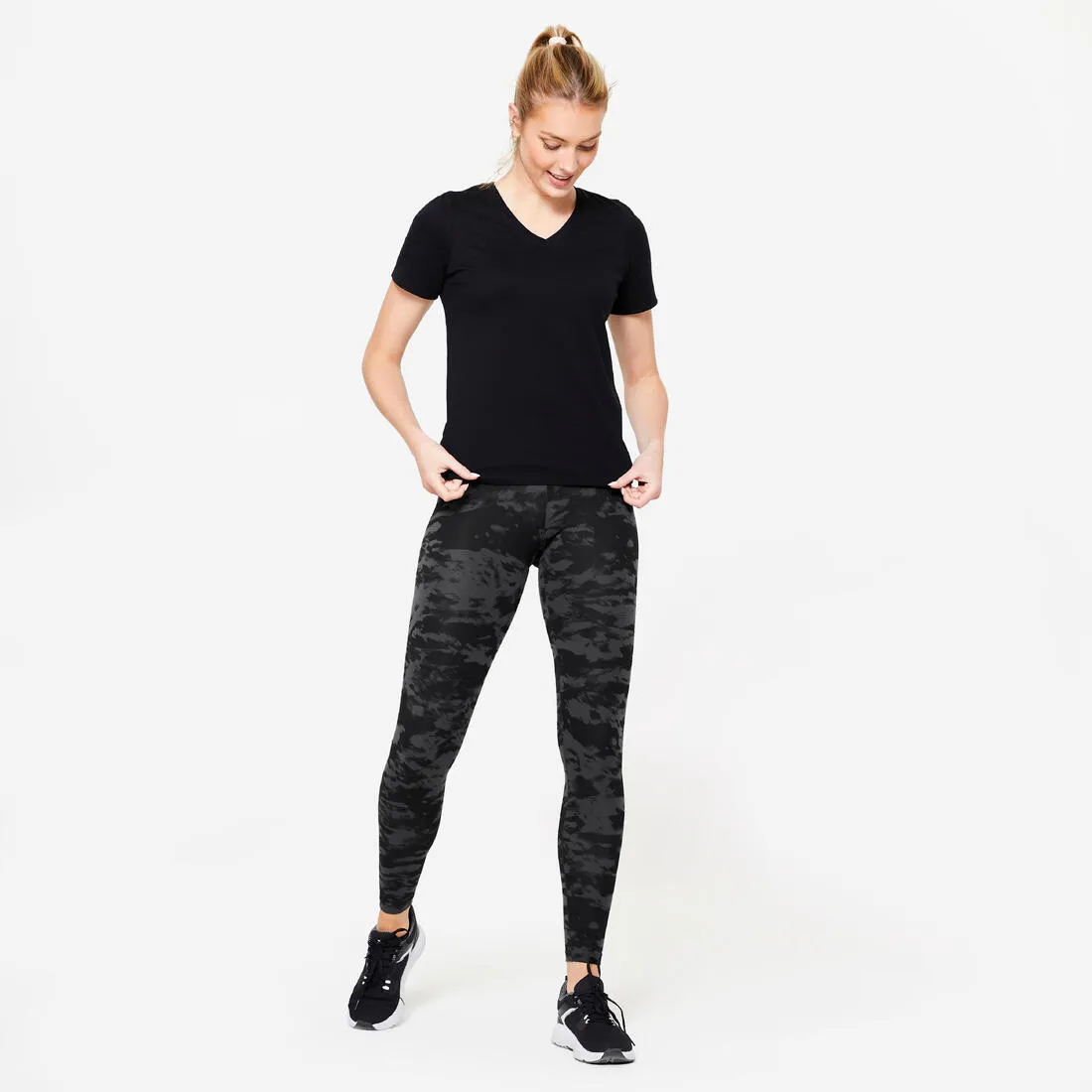 Women's V-Neck Cotton Fitness T-Shirt