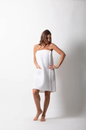 Women's Waffle Body Wrap, Lightweight Cotton Turkish & Comfortable, (White)