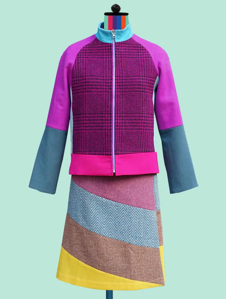 Wool Panels-  Wrap Skirt