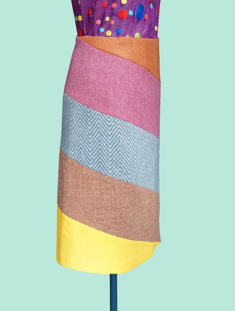 Wool Panels-  Wrap Skirt