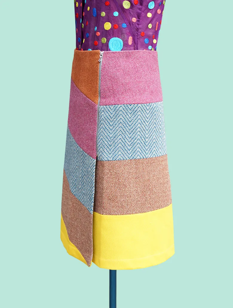 Wool Panels-  Wrap Skirt