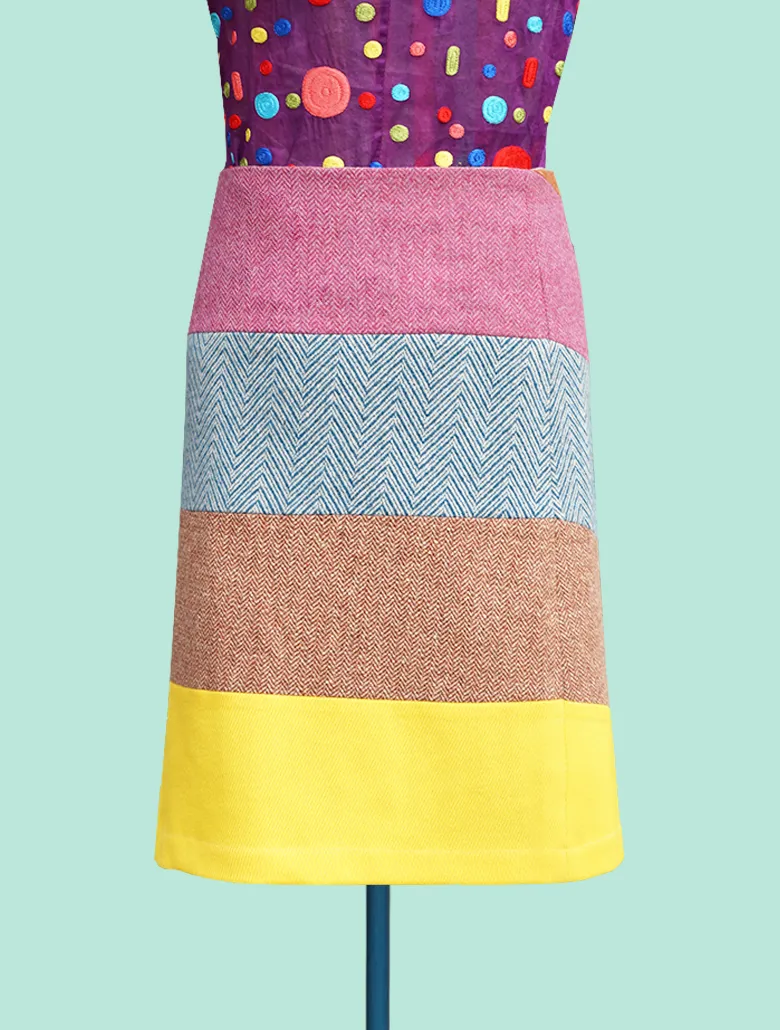 Wool Panels-  Wrap Skirt