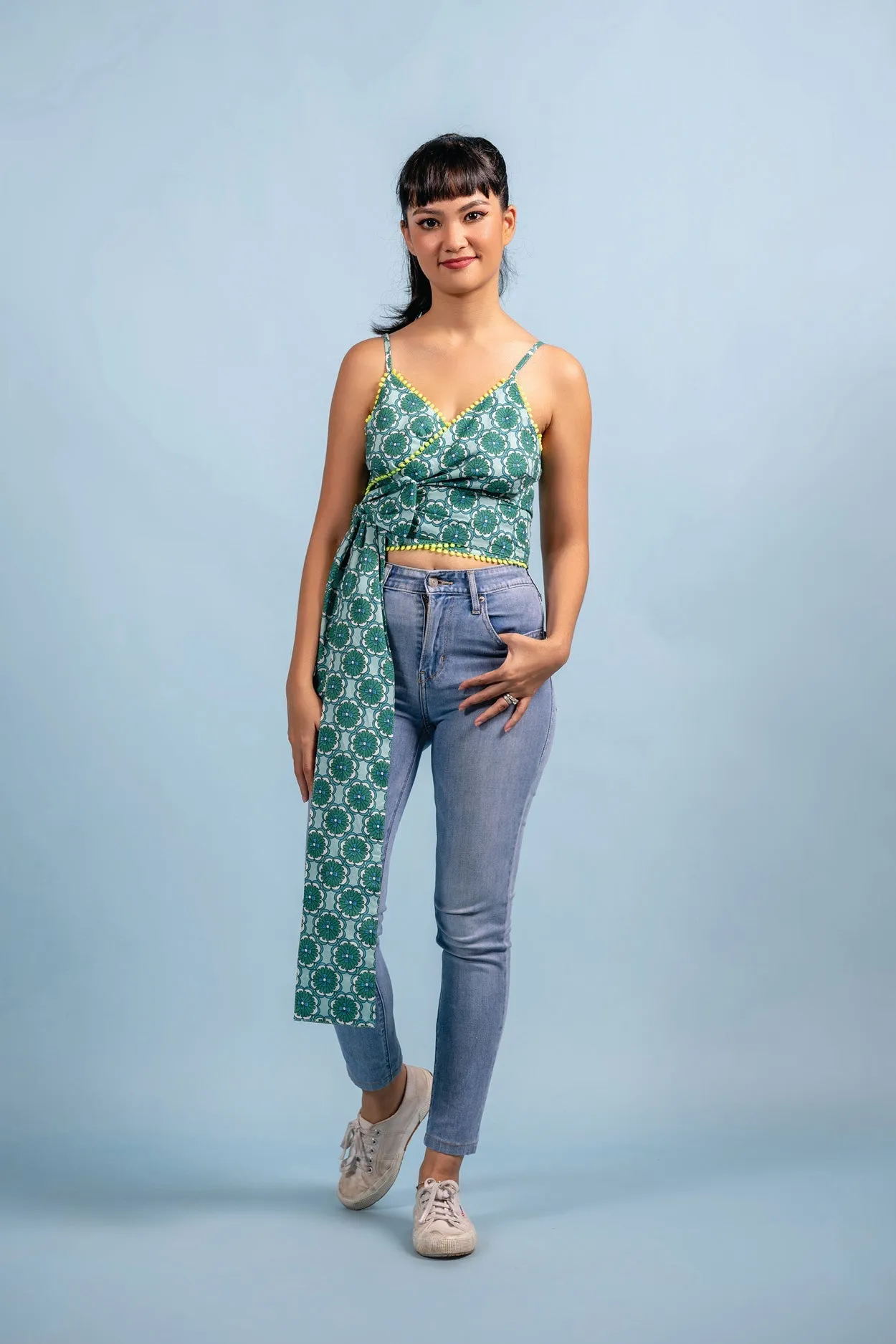 Wrap Around Top - Paper Petals Celadon