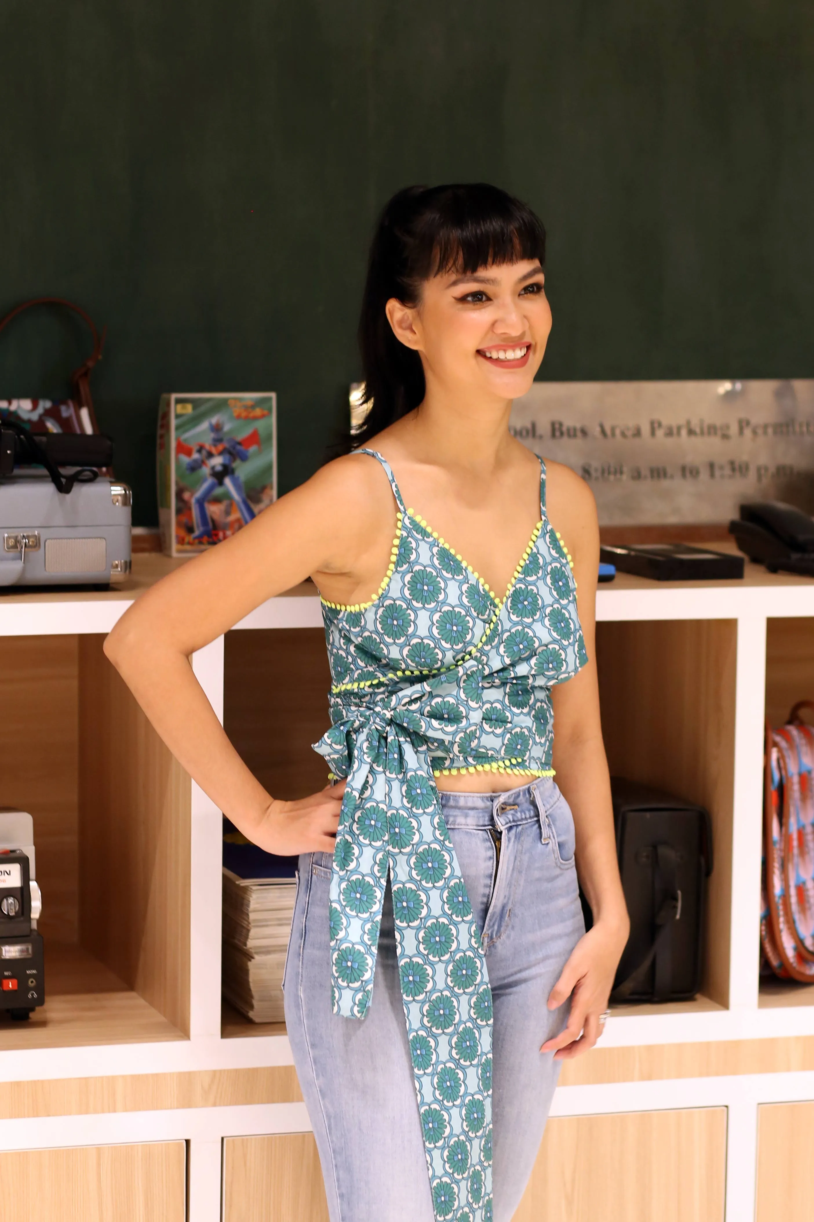 Wrap Around Top - Paper Petals Celadon
