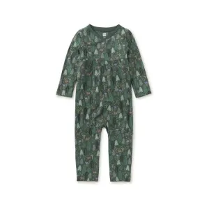 Wrap Neck Baby Romper - Turkish Forest