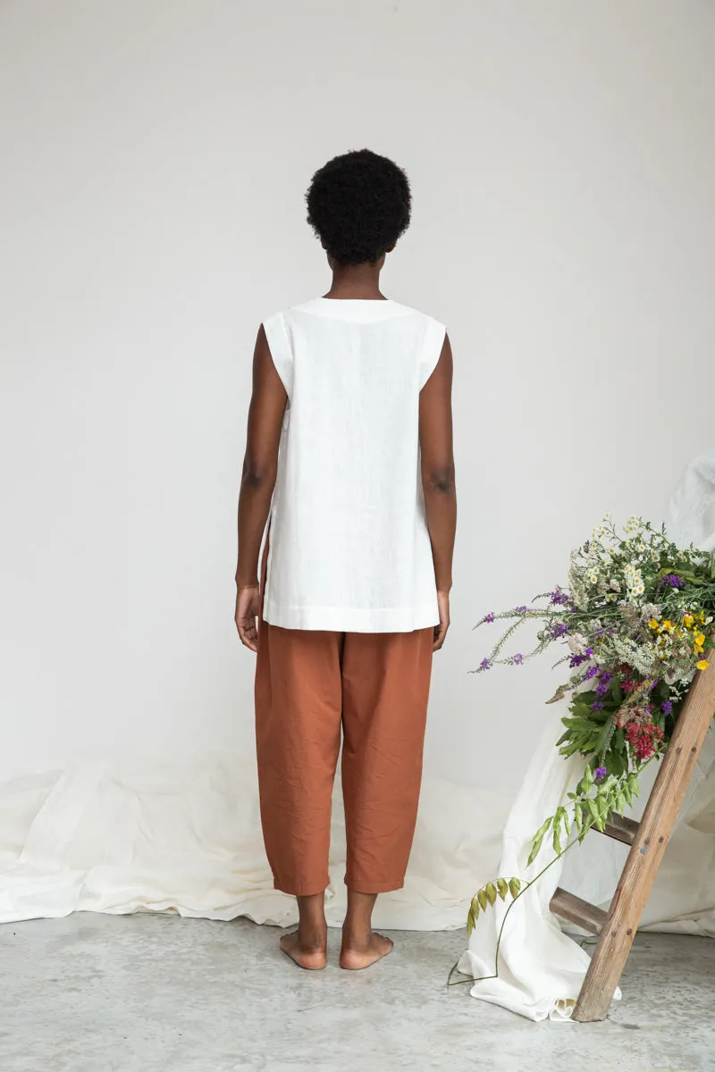 Wren-May Linen Vest in Snow White