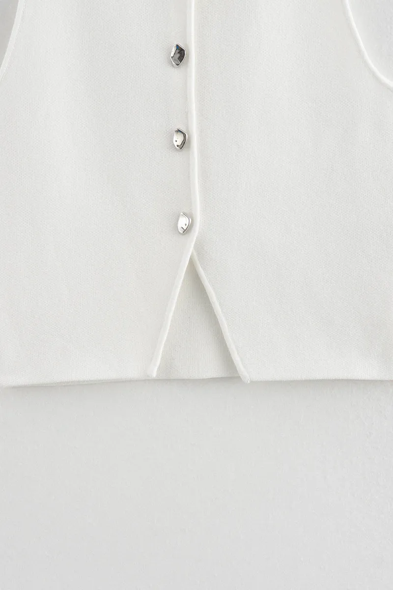 WS3391 Button-up Knitted Vest Outerwear