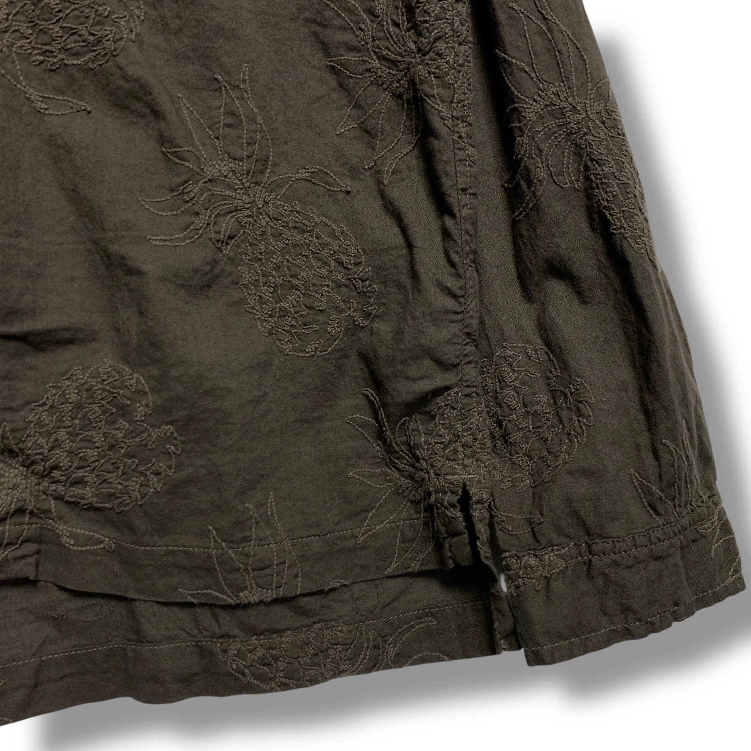 [XL] Remi Relief Pineapple Embroidered B.D. Shirt Brown