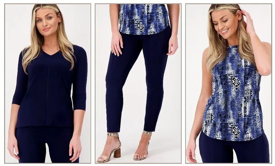 XSM NAVY A518208 Attitudes by Renee TALL Como Jersey 3Pc Wardrobe Warrior Set