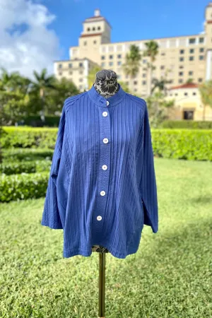 Yacco Maricard Wide Pintuck Tunic in Oxford Blue