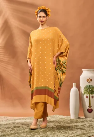 Yellow spades blossom tunic and pants