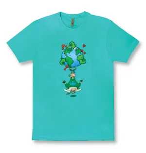Yoga T-shirt | 100% Cotton | Namooste Yoga Cow Loves Recycling | Positive Message Shirt