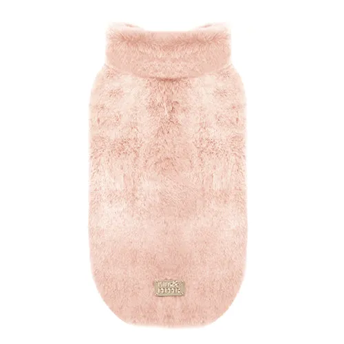 YOONA Faux Fur Dog Coat in Rose