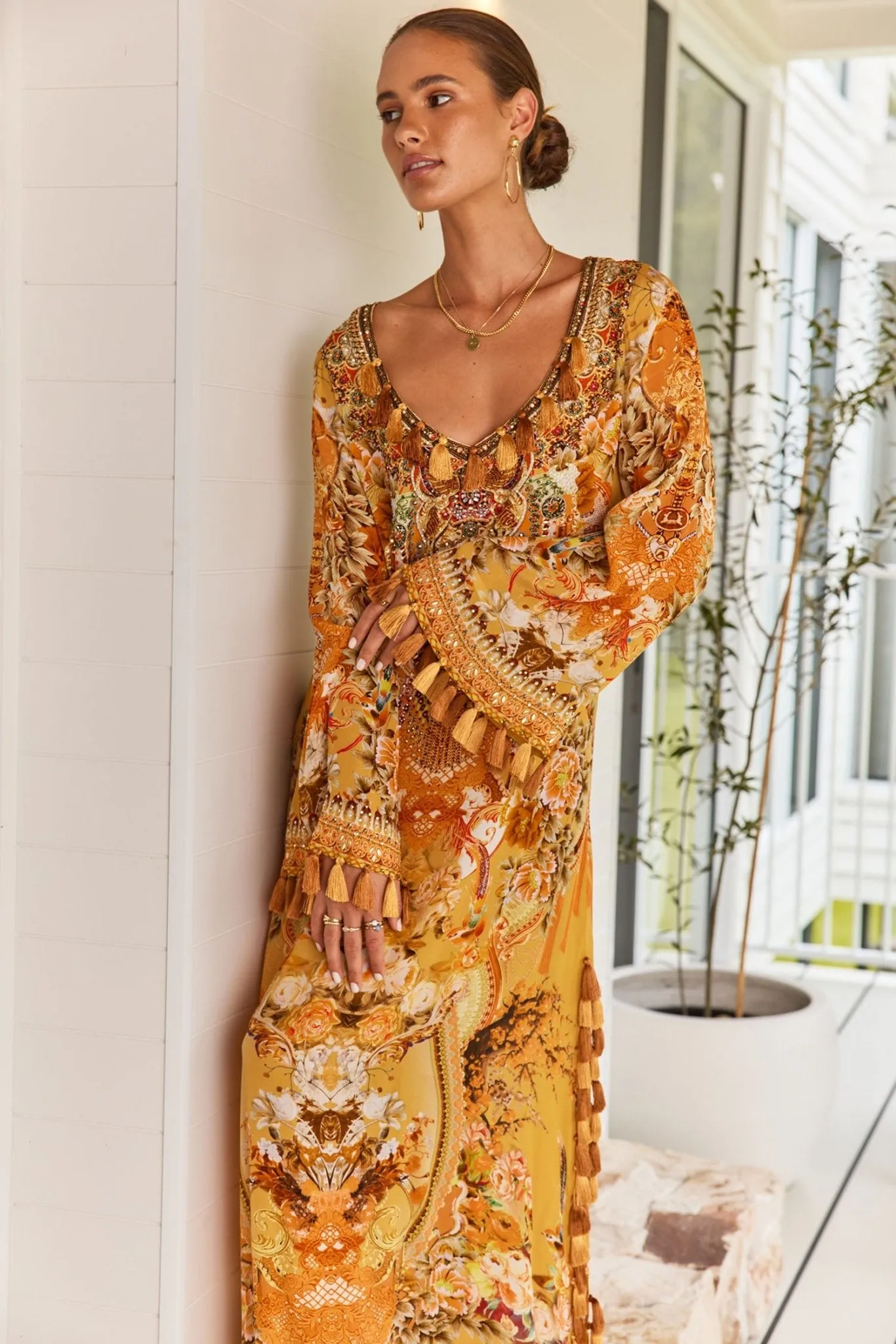 YOU ARE MY SUNSHINE LONG TUNIC W TASSELS