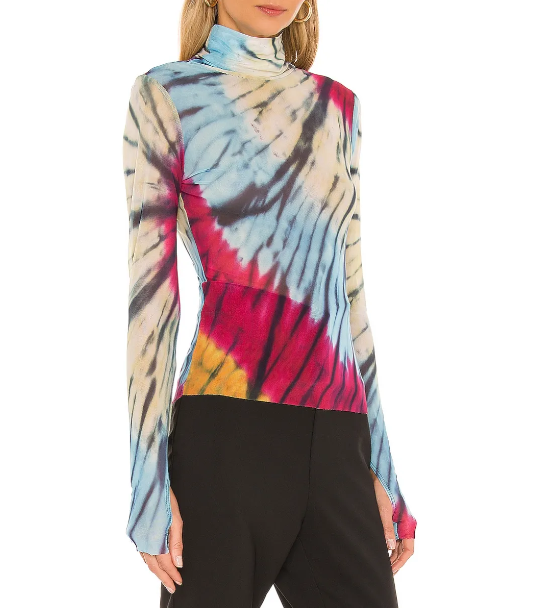 ZADIE POWER MESH TURTLENECK TOP