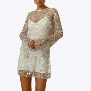 Zenaida - Chic Sheer Sequin Detail Woman's Dress